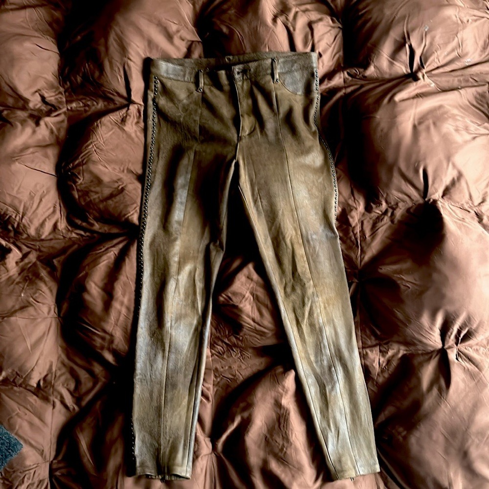 Free People Studded Faux Suede Vegan Leather Pants